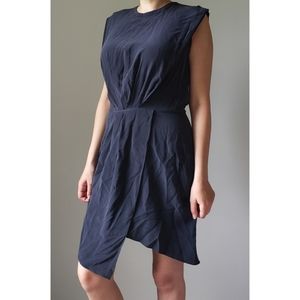 L'Agence x Barneys Silk Cipriana Dress in Navy